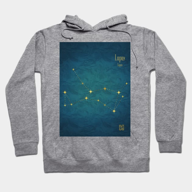 Night Sky Constellations - Lupus Hoodie by fiatluxillust